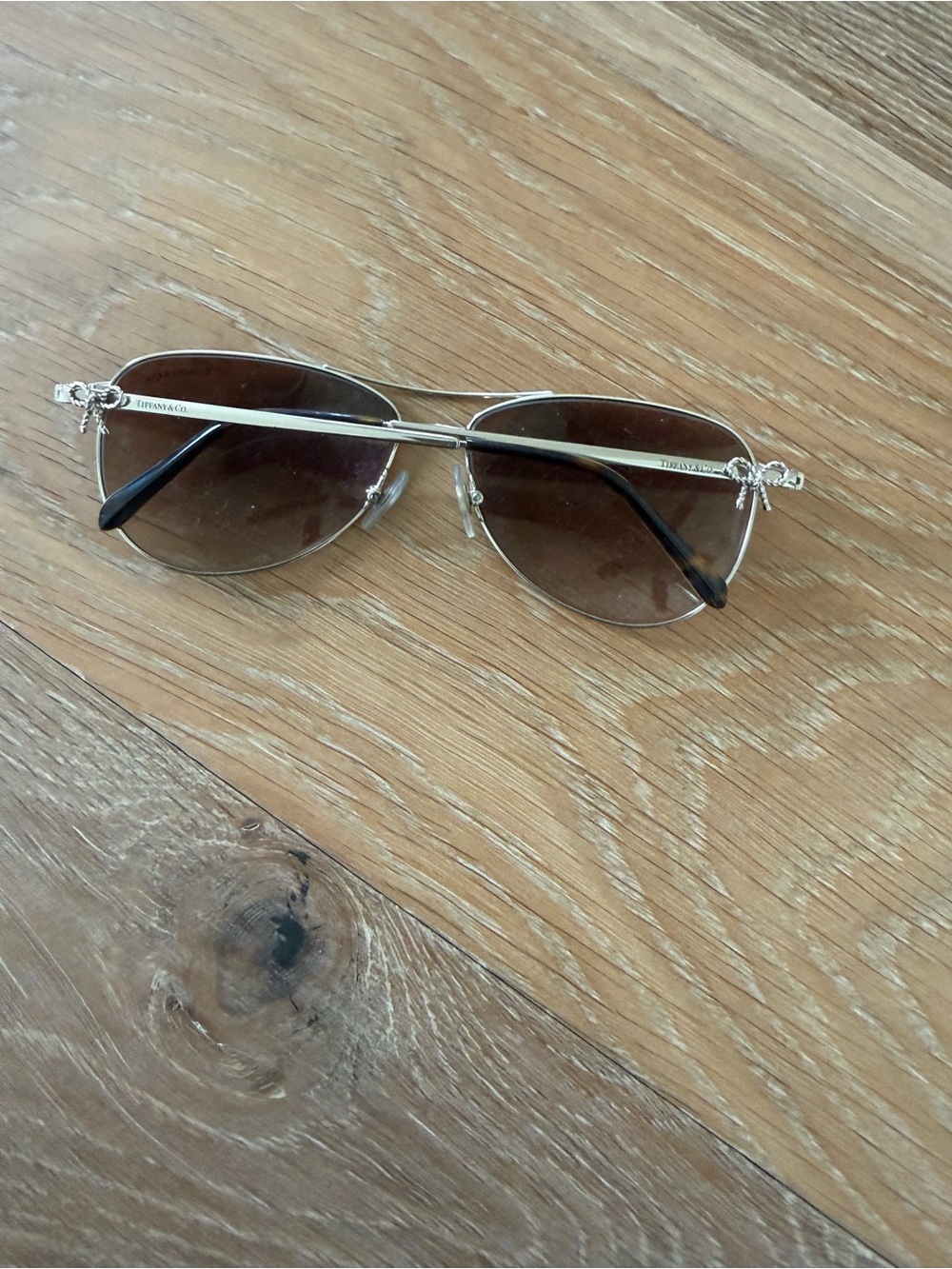 Tiffany & Co. Gold Frame Sunglasses with Brown Gradient Lenses